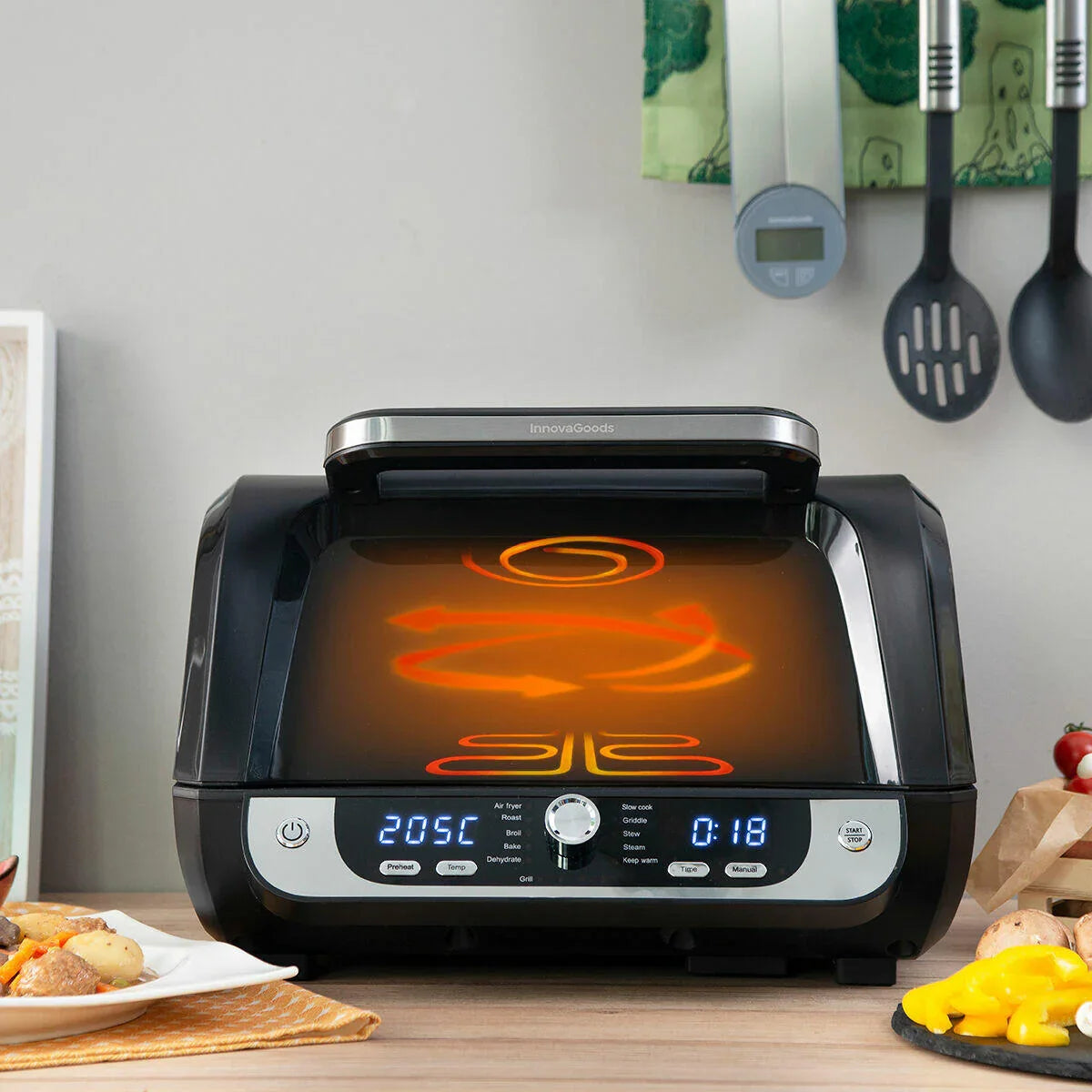 Freidora de Aire con Grill, Accesorios y Recetario InnovaGoods Fryinn