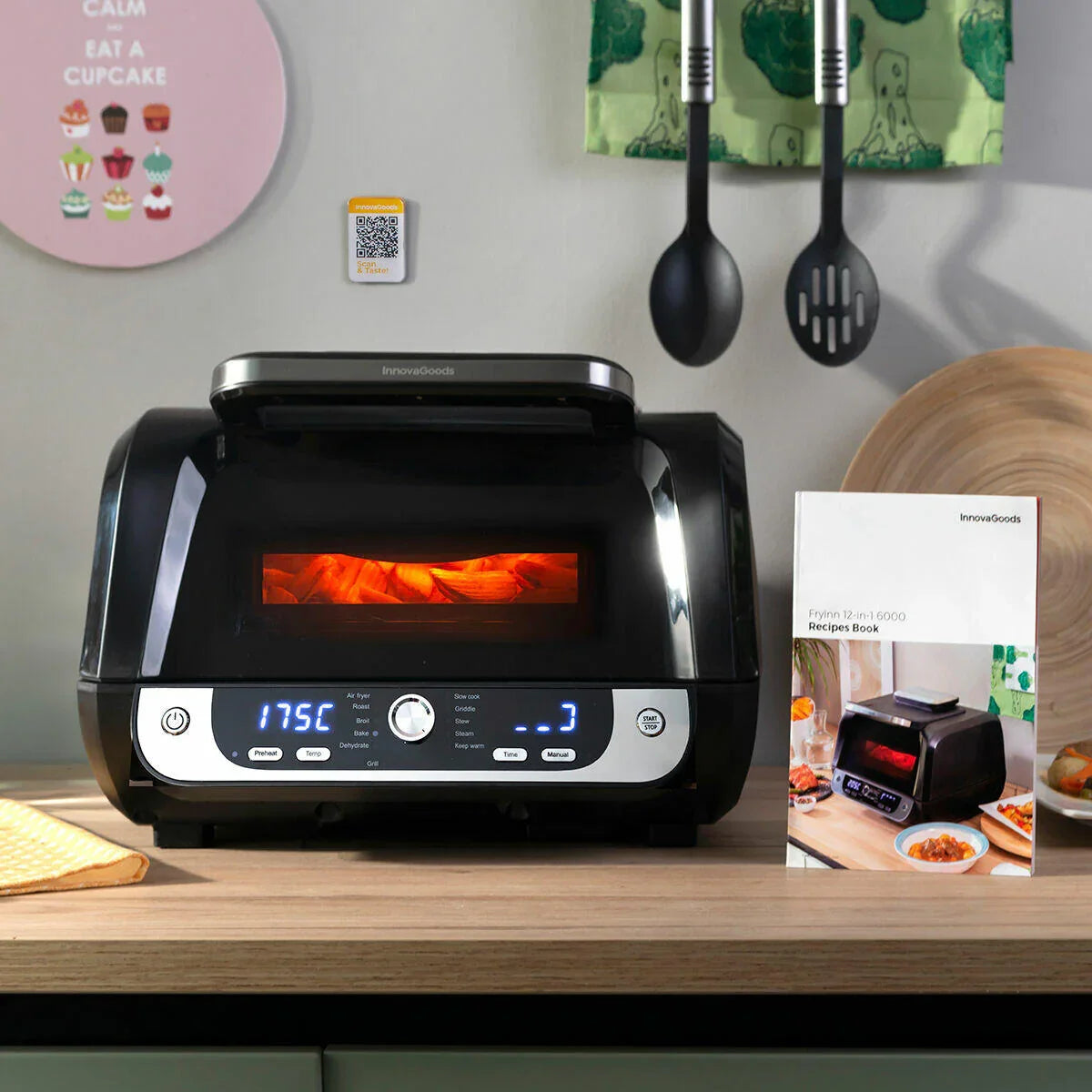 Freidora de Aire con Grill, Accesorios y Recetario InnovaGoods Fryinn