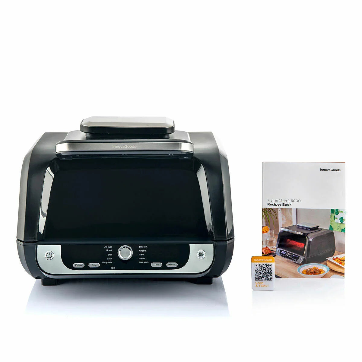 Freidora de Aire con Grill, Accesorios y Recetario InnovaGoods Fryinn